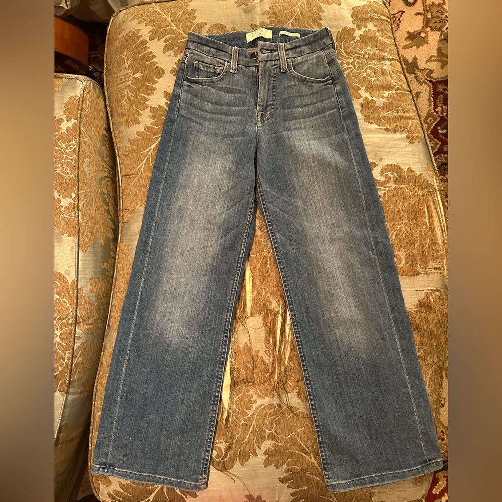Jen 7 By 7 for all Mankind Cropped Wide Leg Jeans Size 00